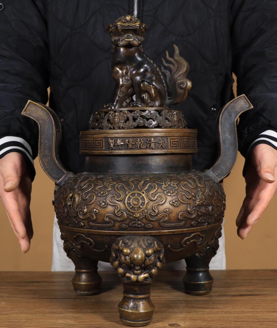 アンティーク中国青銅香炉｜芙蓉獅子のフィニアル、三脚香炉 - Etsy 日本