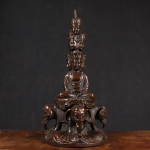 Bronze Samantabhadra Bodhisattva Statue: Zen Home Altar Decor