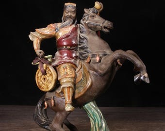 アンティークの石湾陶器製富貴神馬置物：風水装飾 - Etsy 日本