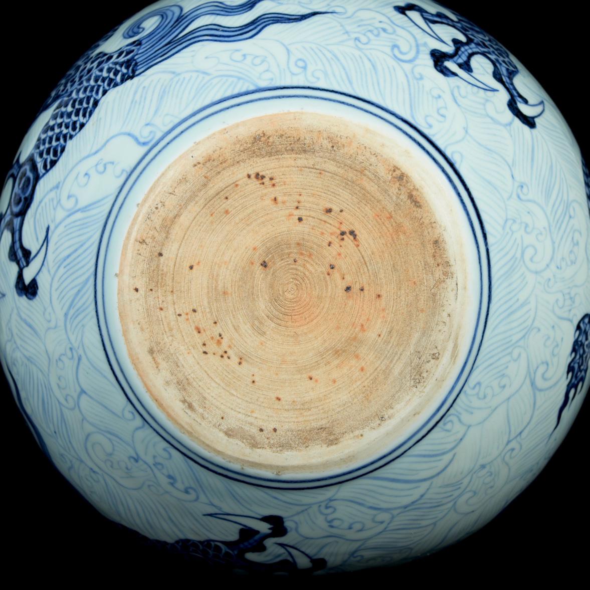 Chinese Blue and White Porcelain Dragon Vase | Hand-painted Ming