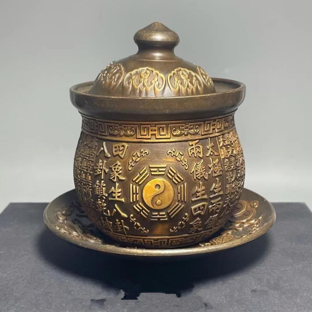 中国のアンティーク道教銅八卦模様の祭壇カップセット - Etsy 日本