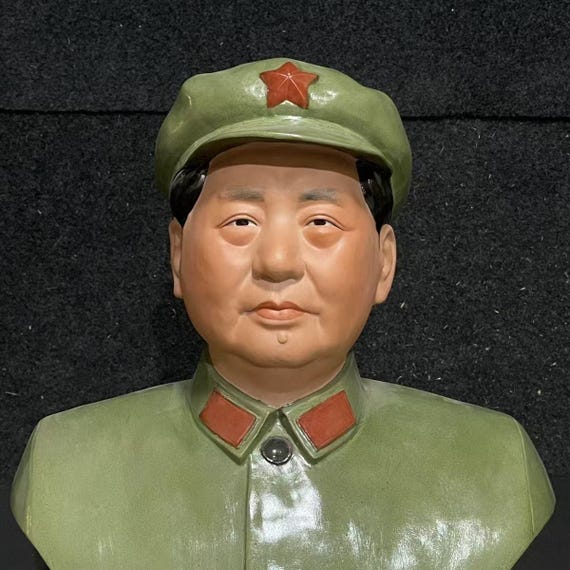 Porcelain Mao Zedong Bust Statue - Chinese Cultural Revolution