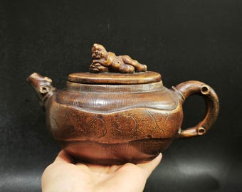 Vintage Yixing Zisha Teapot Handmade Gongchun Style Huang Duan Ni Chinese Clay Gongfu TeaPot
