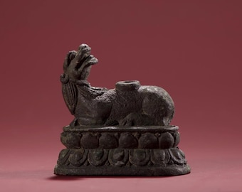 Antique Chinese Bronze Guardian Lion Incense Holder Buddhist Incense Stick Rest Foo Lion Feng Shui Decor