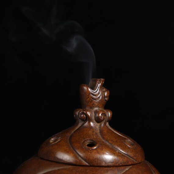 銅製:龍脚香炉(小) 楽天市場】銅器 三足盤竜高脚香炉 龍 小型 丸型 お香 銅製 風水