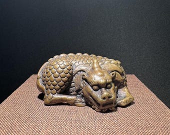 中国アンティーク　獅子の彫刻 中国のアンティーク銅製の雄大な獅子像 - Etsy 日本