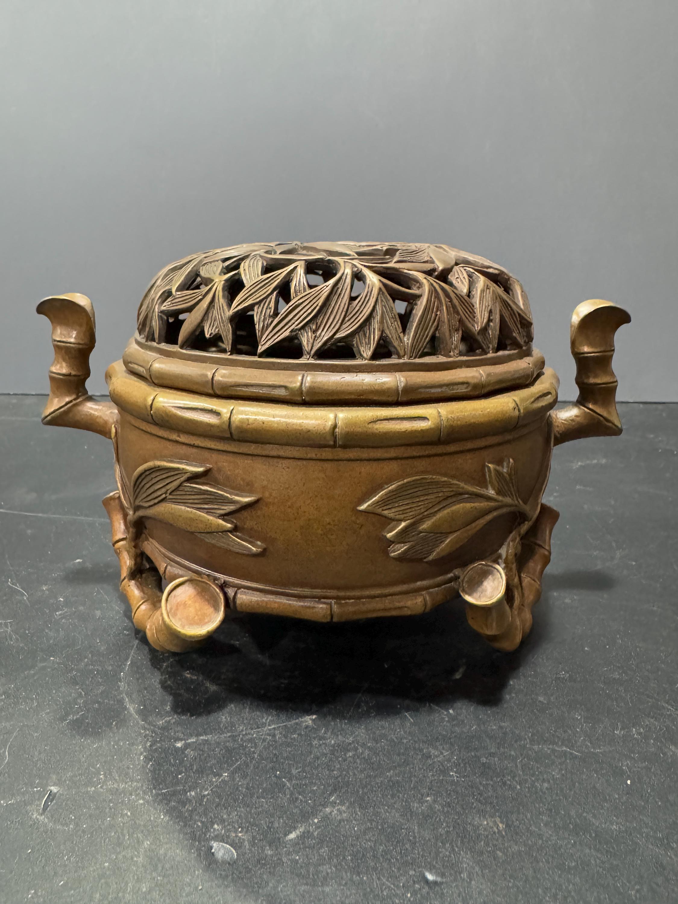 アンティーク銅製竹香炉：風水インテリア - Etsy 日本