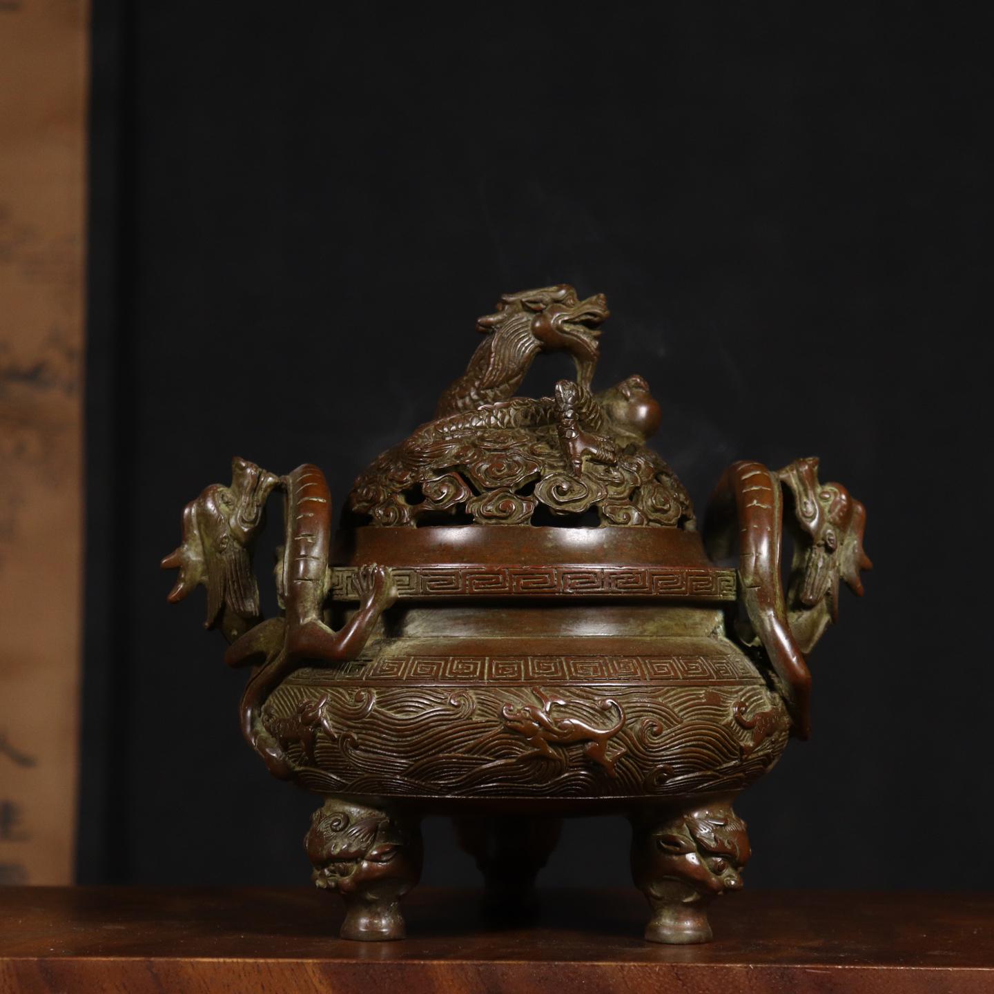 天壇香炉 銅製 装飾品 工芸品 美術品 置物