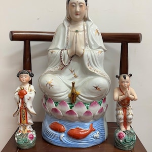 骨董品 石湾笑い仏像：中国陶器の扇付きブダイ - Etsy 日本