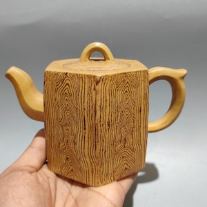 Handgemachte sechseckige Teekanne - chinesische Teekanne, Gongfu-Teeset, einzigartiges geometrisches Design