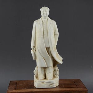 Chinese Art collection Cultural Revolution Chairman MAO White Porcelain statue