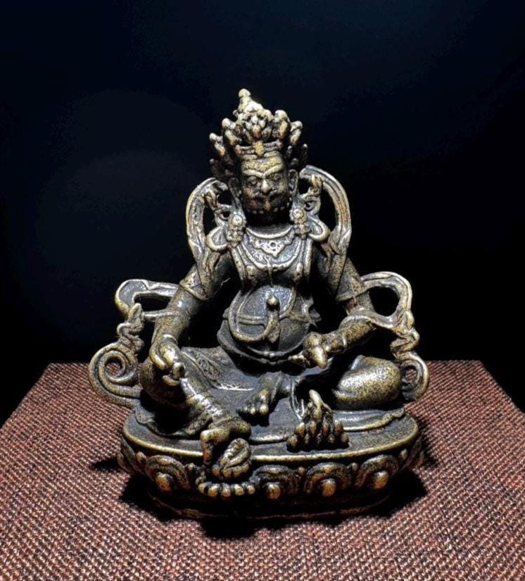 Tibet Buddhism Copper Yellow Jambhala Mammon Buddha Statue - Etsy