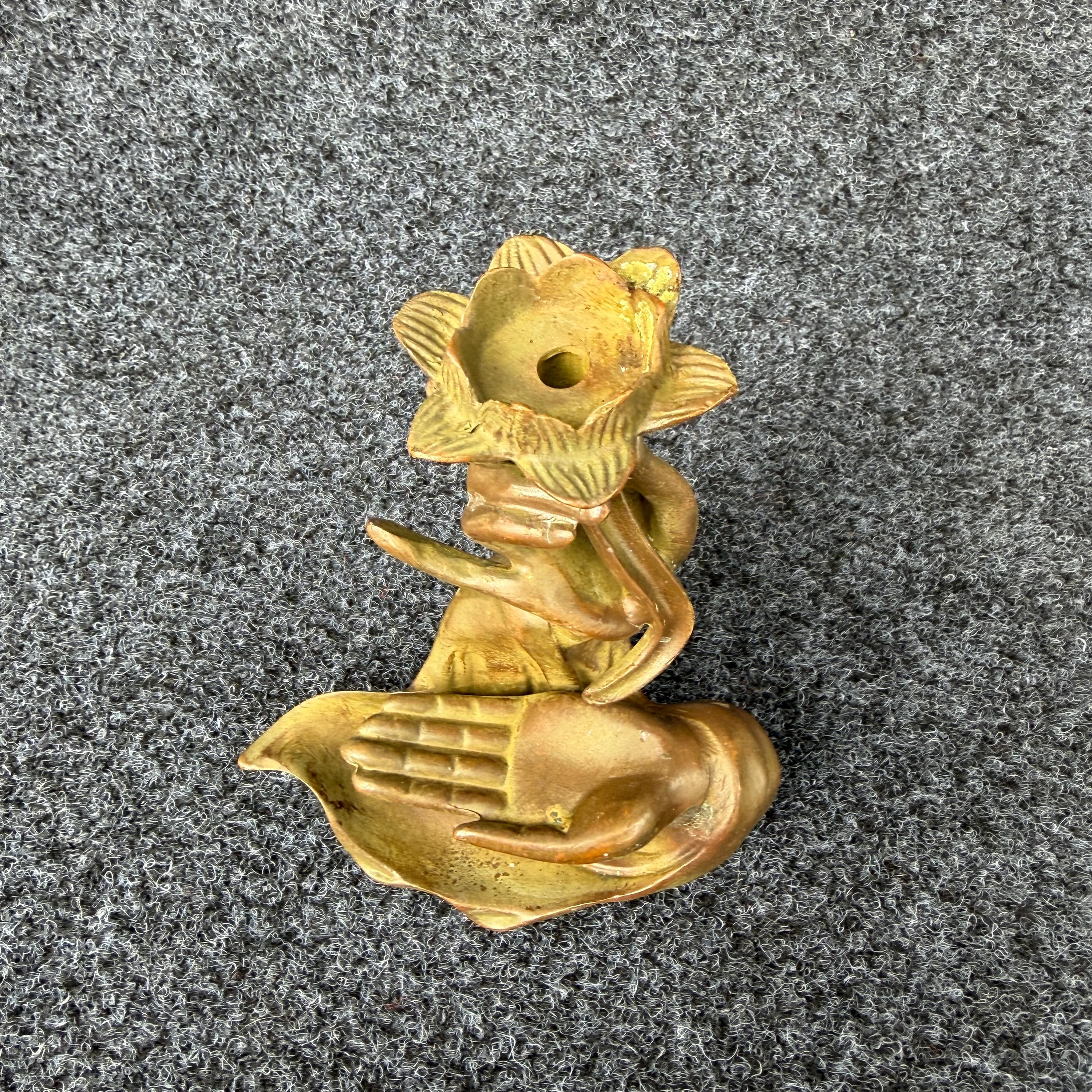 ヴィンテージ真鍮製仏手蓮華キャンドルホルダー | 仏壇用香炉 - Etsy 日本