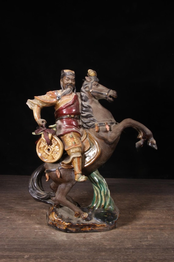 アンティークの石湾陶器製富貴神馬置物：風水装飾 - Etsy 日本