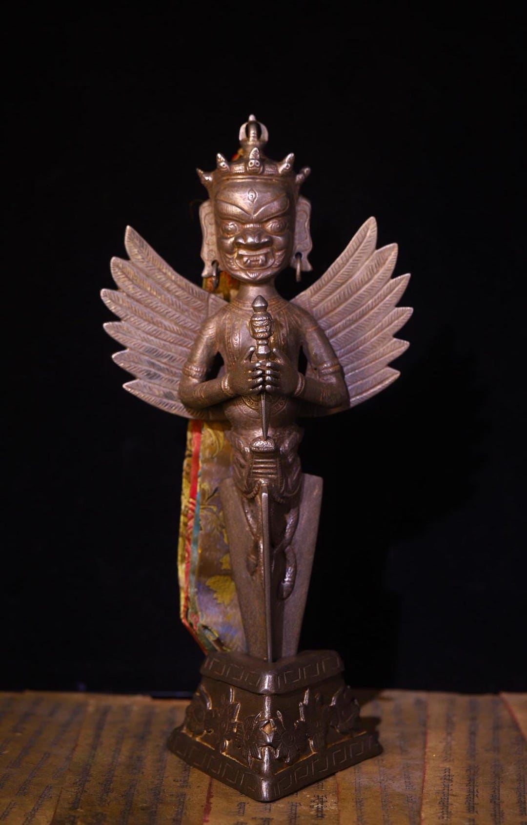 Antique Tibetan Meteoric Iron Garuda Phurba Statue | Hand-carved Ritual ...