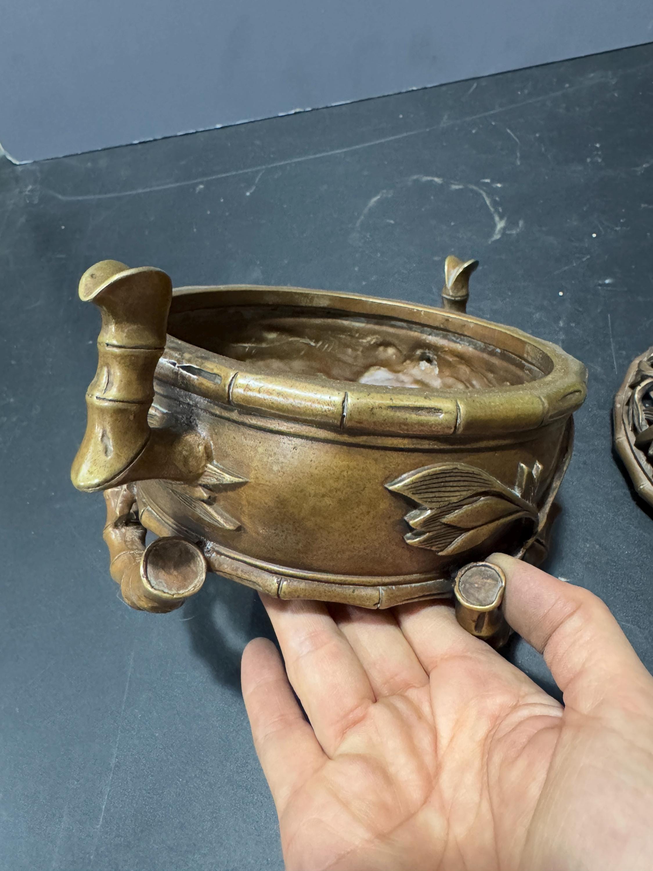 アンティーク銅製竹香炉：風水インテリア - Etsy 日本