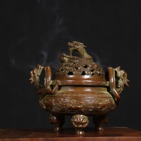 天壇香炉 銅製 装飾品 工芸品 美術品 置物 天壇香炉 銅製 装飾品 工芸品 美術品 置物 高岡銅器 香炉 龍足