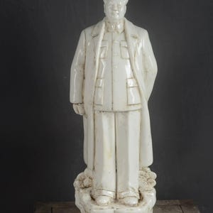 Chinese Art collection Cultural Revolution Chairman MAO White Porcelain statue
