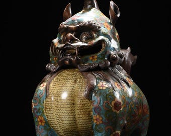 20世紀中国の珍しい木彫りの像、劉海禅と福獅子 - Etsy 日本
