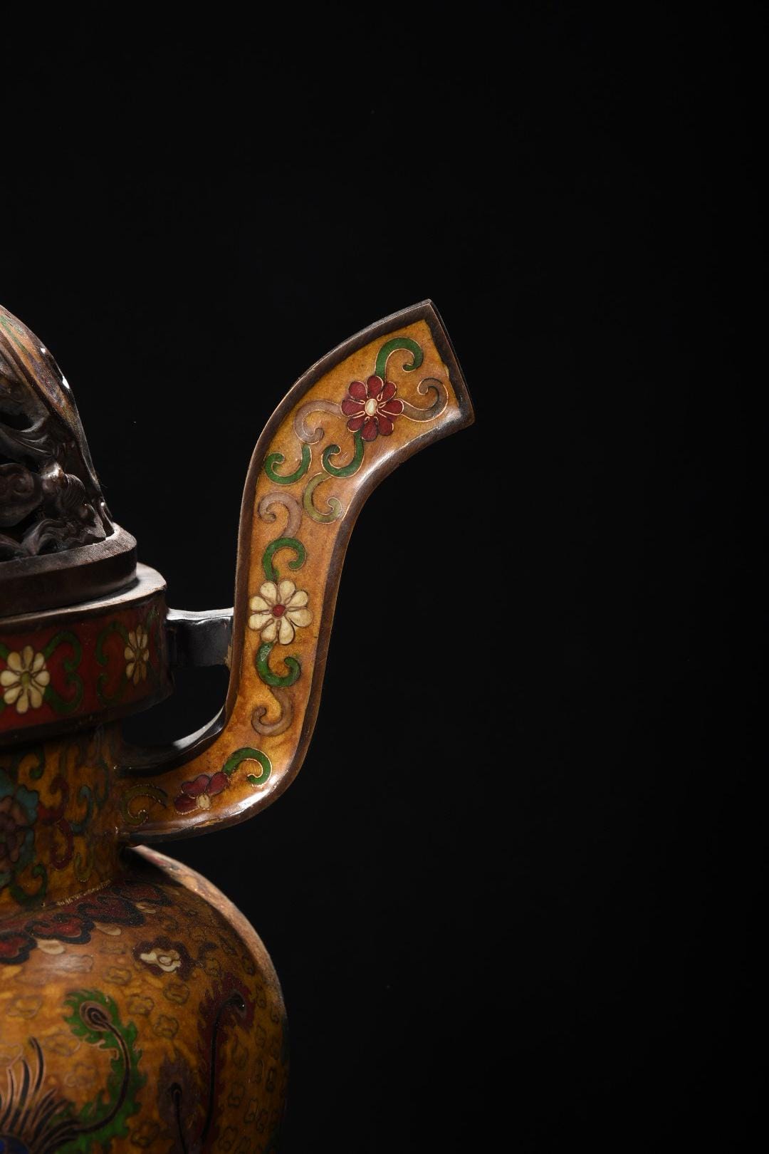 中国七宝焼香炉　　骨董品　アンティーク　エジプト発 大型中国製七宝焼香炉：龍と鳳凰の香炉、風水装飾 - Etsy 日本