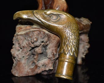 Bastón con cabeza de águila de latón antiguo - Decoración Feng Shui