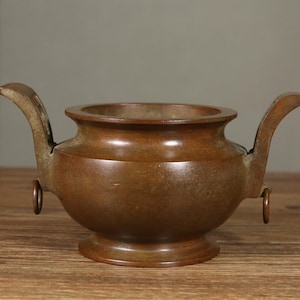 Antique Chinese Bronze Incense Burner: Solid Copper Ritual Censer