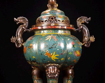 古代中国の青銅像から手彫りされた銭壺 - Etsy 日本