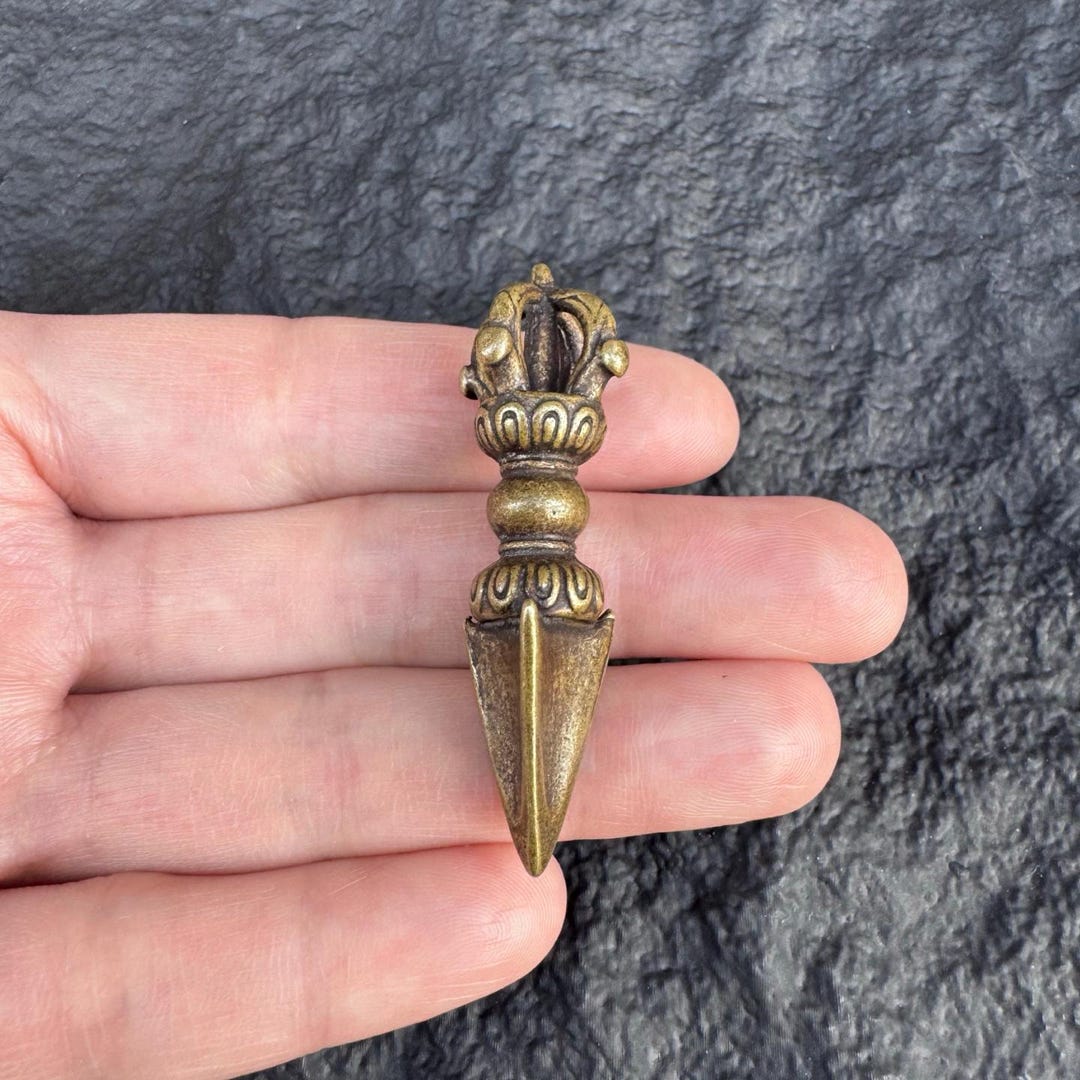 Tibetan Vitange Shakyamuni Buddha Dorje Sanskrit Medallion Pendant main image 1
