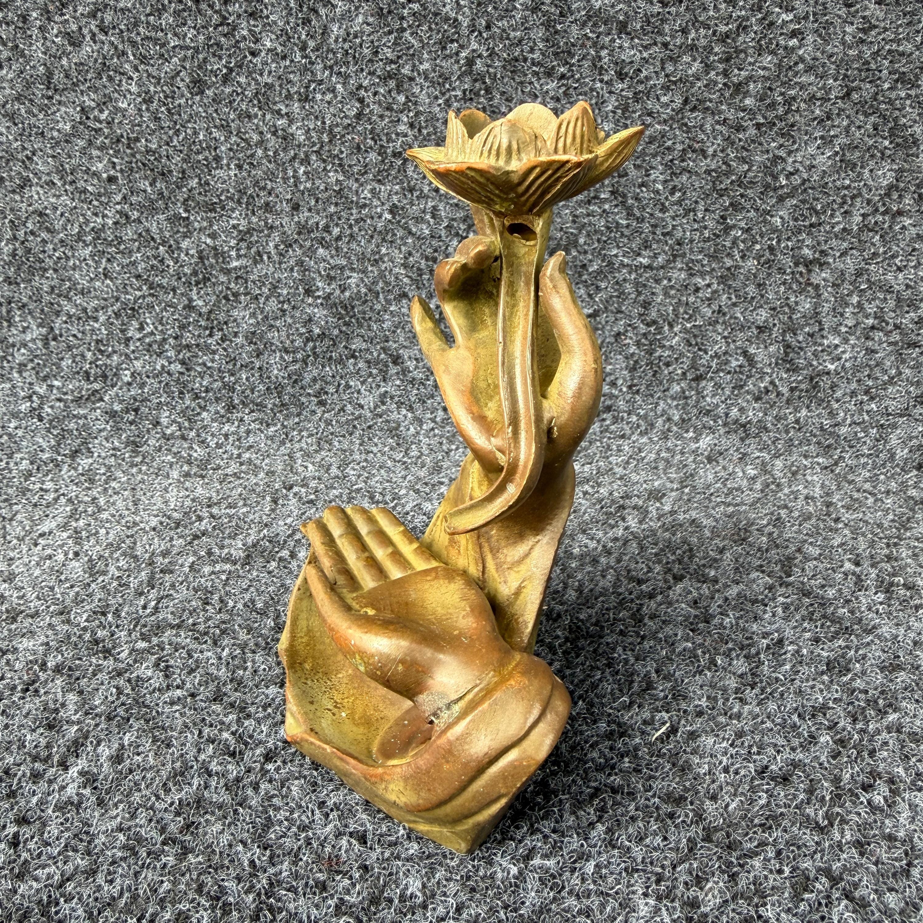 ヴィンテージ真鍮製仏手蓮華キャンドルホルダー | 仏壇用香炉 - Etsy 日本