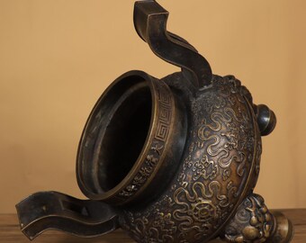 アンティーク中国青銅香炉｜芙蓉獅子のフィニアル、三脚香炉 - Etsy 日本