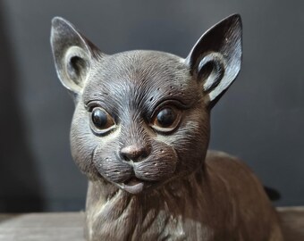 石湾陶器の猫の置物：ヴィンテージの中国陶器彫刻 - Etsy 日本
