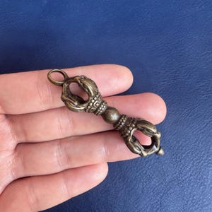 Tibetan Copper Buddhism Faqi Vajra Demon Subduing Pestle Amulet Pendant