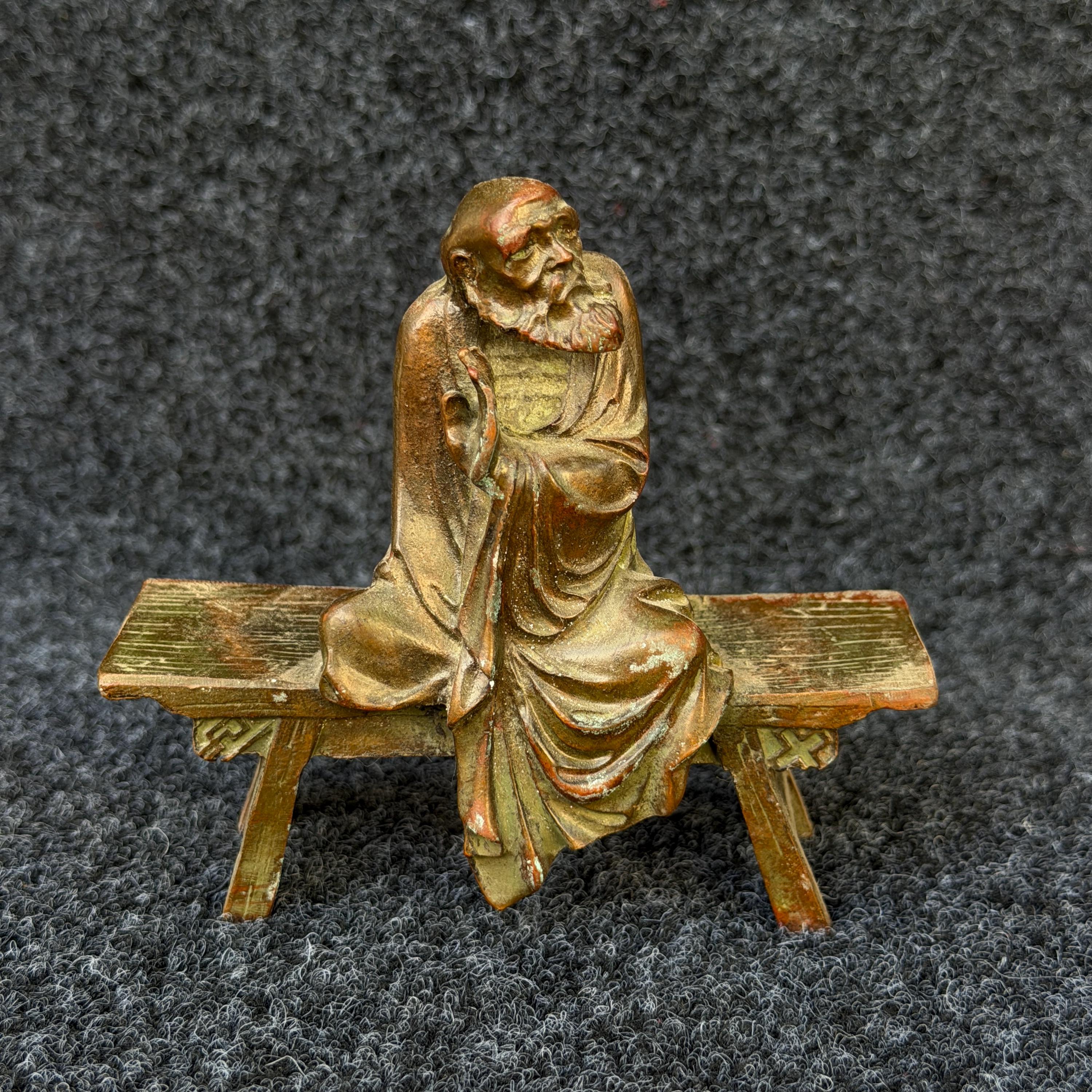 ◎古道具 庵々◎江戸時代後期 古銅製 恵比寿像 懐中仏◎神像豆仏鍍金痕有中空鋳造 アンティーク中国ブロンズ達磨像 | 禅仏教の装飾 - Etsy 日本