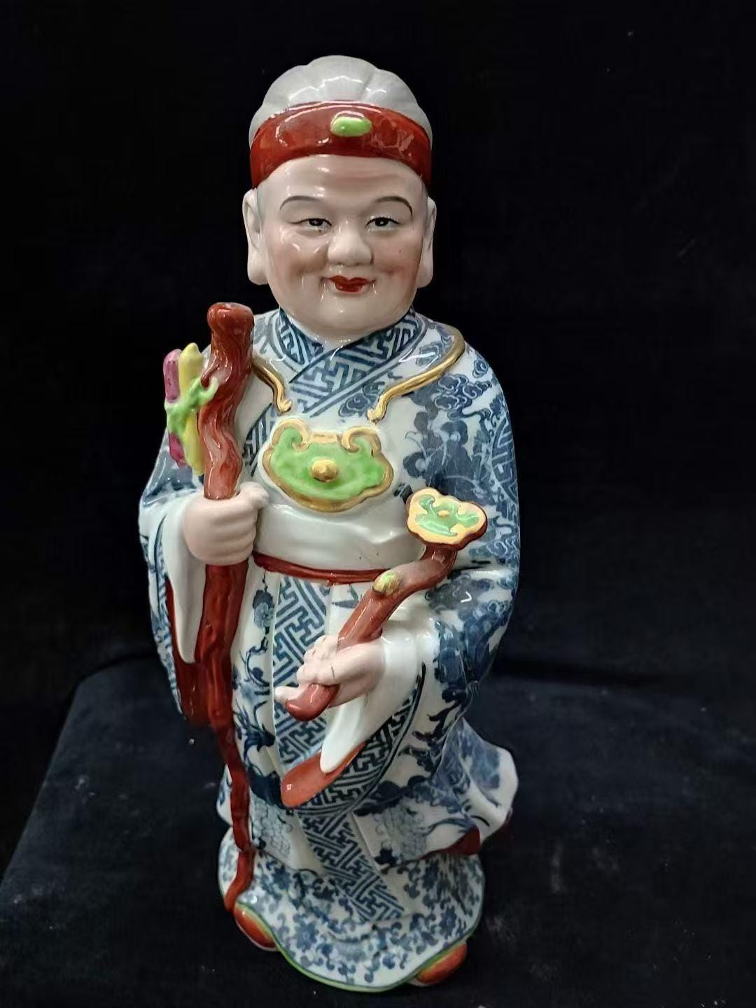中国磁器の長寿の置物：寿星と寿老の祝福像 - Etsy 日本