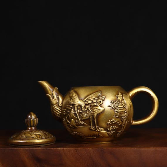 アンティーク銅製龍口鶴模様ワインポットティーポット - Etsy 日本