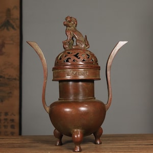 Antique Bronze Tripod Censer: Chinese Feng Shui Incense Burner