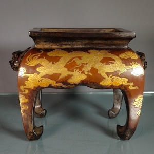 Antique Chinese Copper Incense Burner: Gilded Dragon Censer, Feng Shui Decor