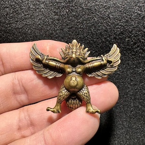 Tibetan Garuda Amulet Pendant | Solid Brass Protection Talisman | Buddhist Necklace | Vajra Guardian Amulet