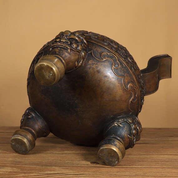 アンティーク中国青銅香炉｜芙蓉獅子のフィニアル、三脚香炉 - Etsy 日本
