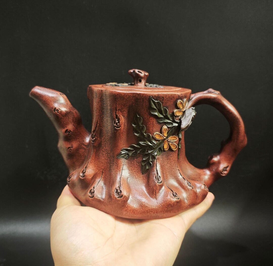 jonnlynx ジョンリンクス　transformer tee 焦茶 Yixing Zisha Teapot: Tree Trunk Pottery, Jiang Rong Style, 600cc