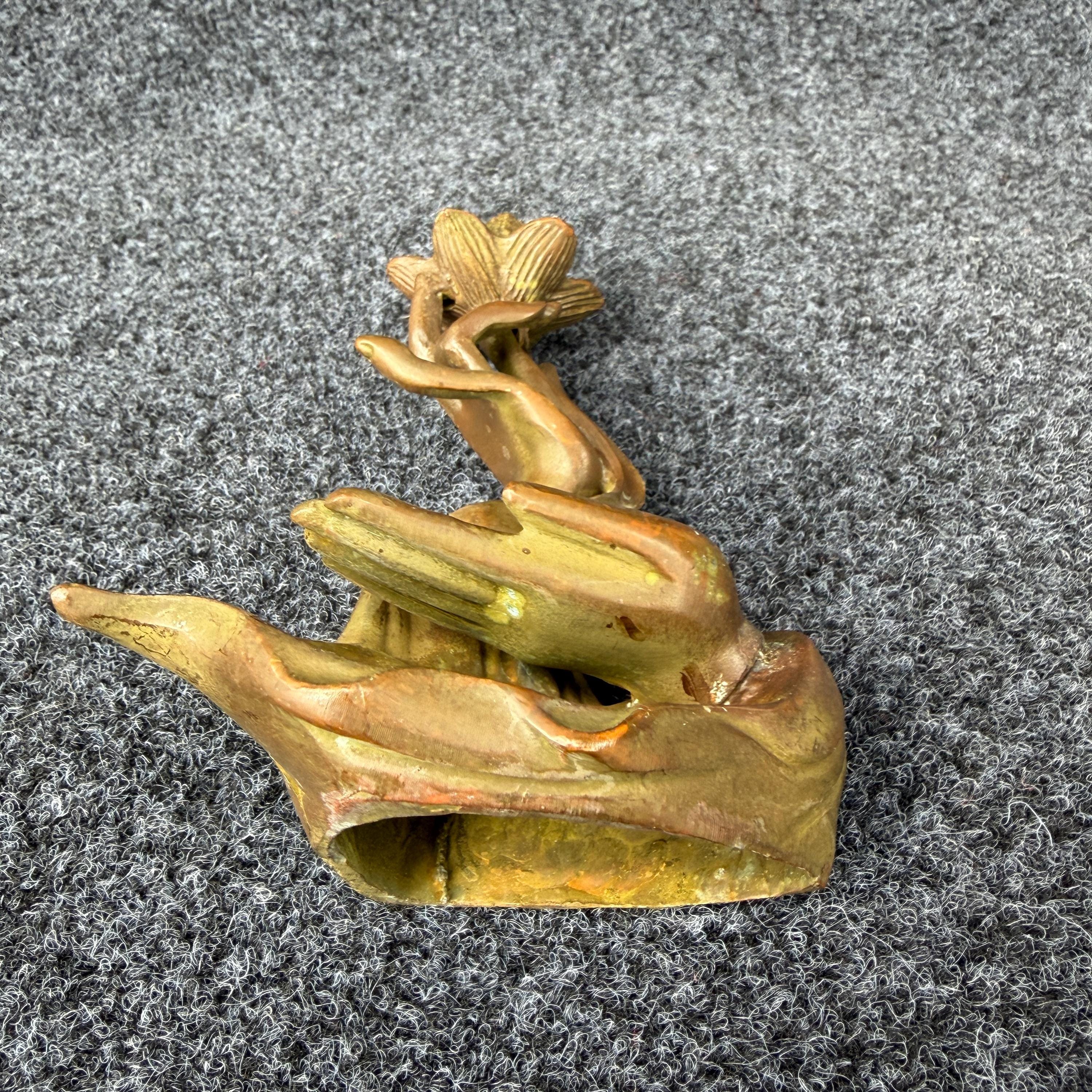 ヴィンテージ真鍮製仏手蓮華キャンドルホルダー | 仏壇用香炉 - Etsy 日本