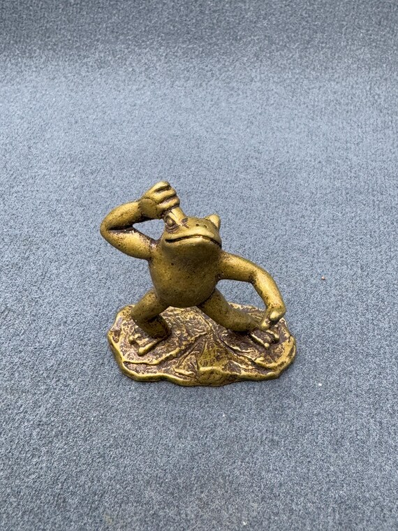 中国で装飾された古い青銅のカエル像のコレクション - Etsy 日本