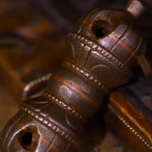 Antique Tibetan Meteorite Iron Vajra Dorje Ritual Tool – Handcrafted Buddhist talisman, Meditation Space-Amulet Gift