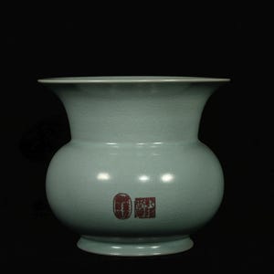 Antique Song Style Ru Kiln Celadon Brush Washer / Waste Bowl, Porcelain Ru Ware Vessel