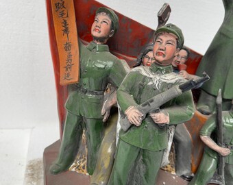 陶器人形 中国 毛沢東 デザイン置物 現代アート 希少 中国文化大革命美術コレクション 磁器製毛沢東像群 - Etsy 日本