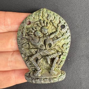 Tibetan Chitipati Pendant | Vintage-Style Citipati Skeleton Dance Amulet | Buddhist Protection Talisman | Cremation Ground Deity