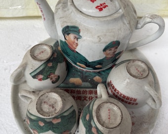 Colección de arte de juegos de té de porcelana china pintados a mano con el patrón Famille Rose