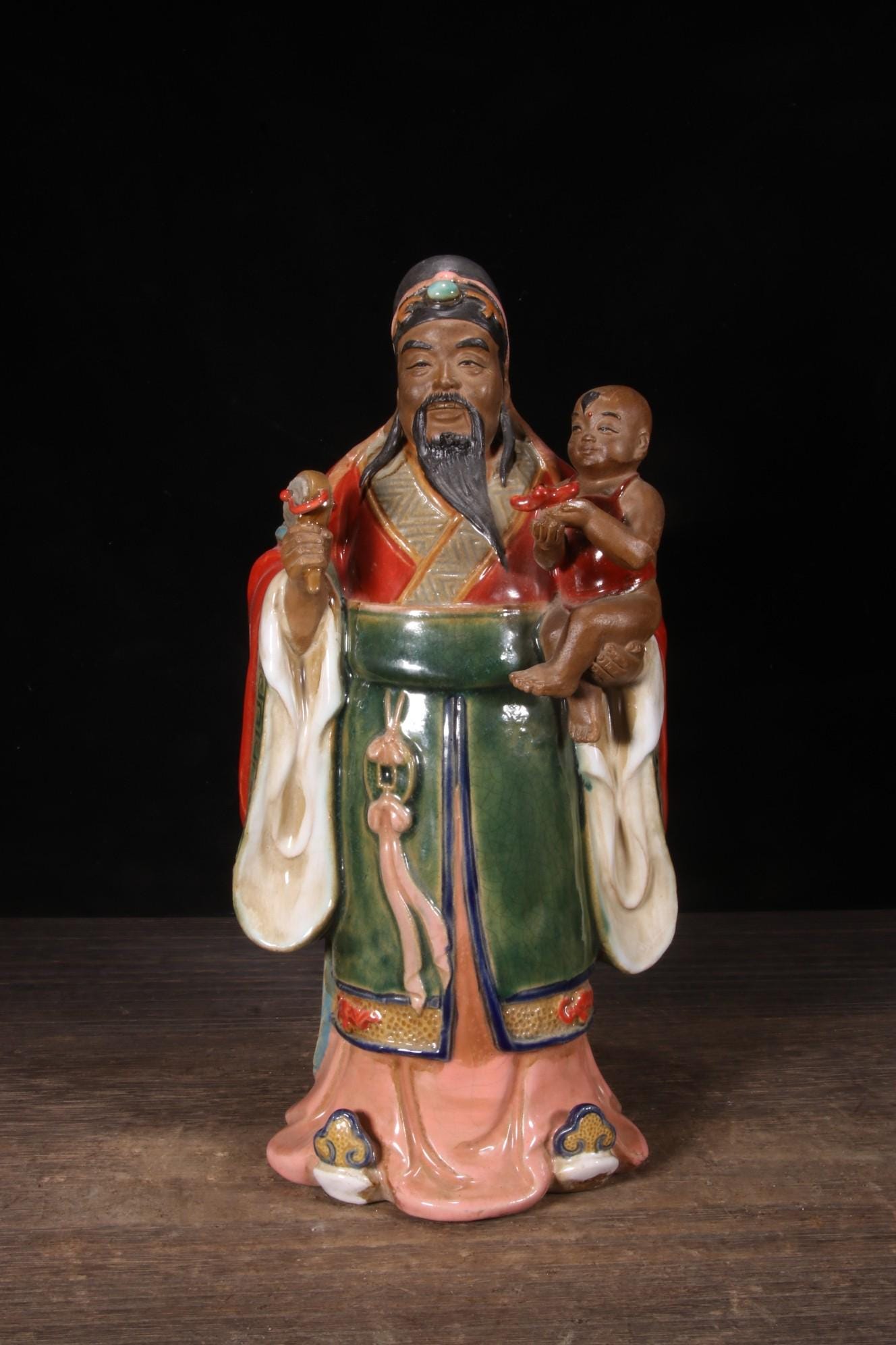 石湾福禄寿像：手作り陶器の福の神 - Etsy 日本