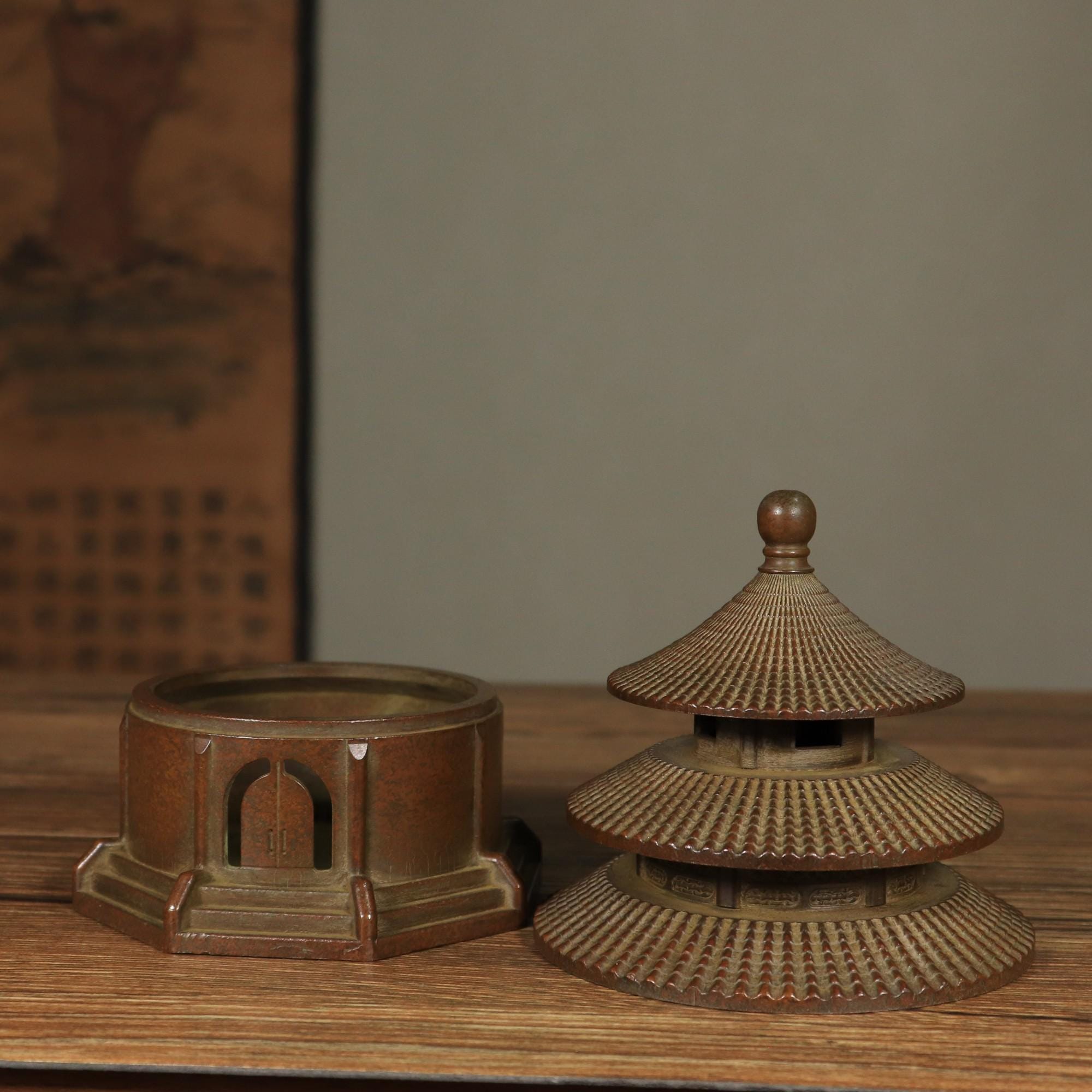 中国のアンティーク青銅香炉：天壇塔香炉 - Etsy 日本
