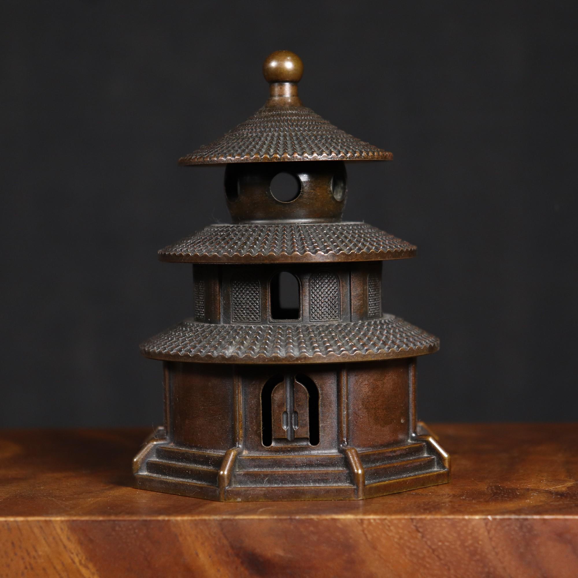 Chinese Antiques Collector's Grade Pure Copper Temple of